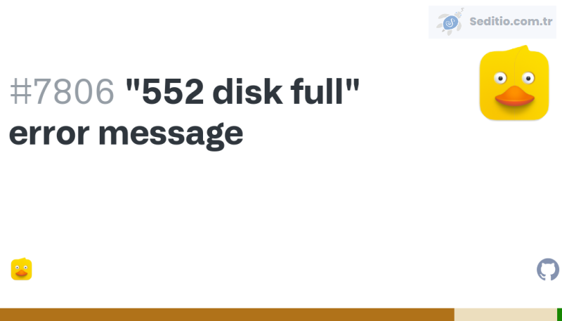 552 Disk full - please upload later Hatası Çözümü
