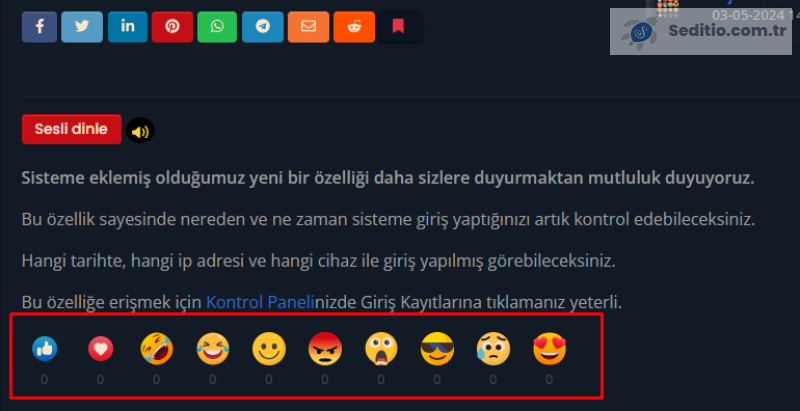 Seditio Tepki, Reaction Yapımı