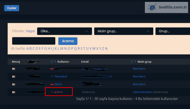 Seditio Yönetici Renklendirme Uygulaması